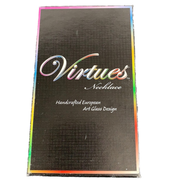 VIRTUES Handcrafted Necklace European Art Glass Faith Cross Wire - Picture 4 of 7